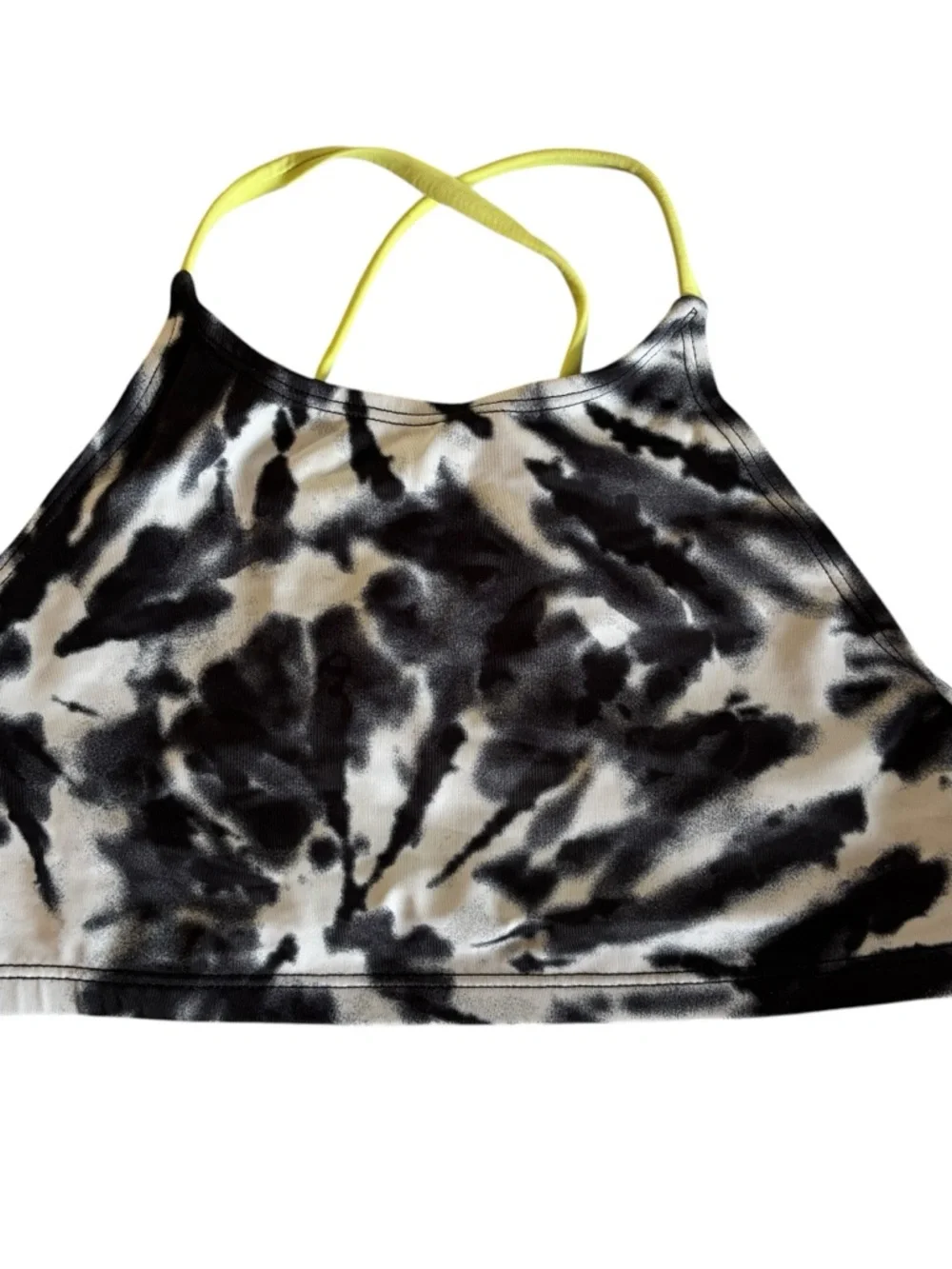 Justice Black & White Tie-Dye Bikini with Yellow Trim